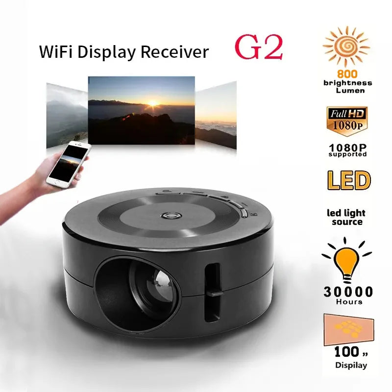 E60 Mini Projector – Full HD 1080P Portable LED Projector with High Brightness, 1000:1 Contrast & RGBA Optical Path for Home & Outdoor Cinema