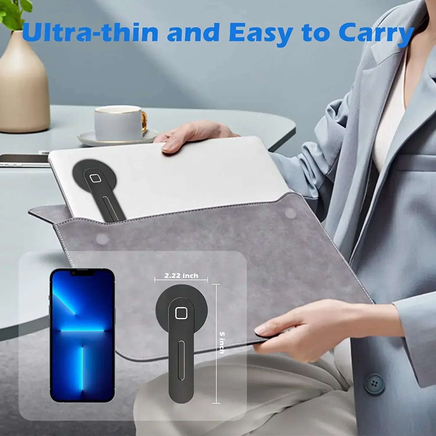 Magnetic Laptop Phone Holder – Slim & Foldable Dual-Screen Monitor Mount for iPhone & All Smartphones