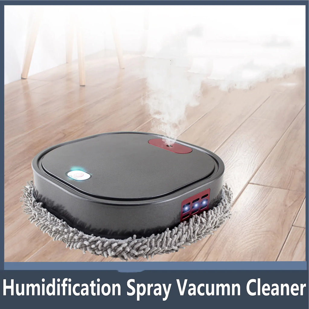 Dry & Wet Robot Vacuum Cleaner – Smart Sweeping Mop with Spray Humidification, UV Disinfection & Low Noise (1500mAh Battery)