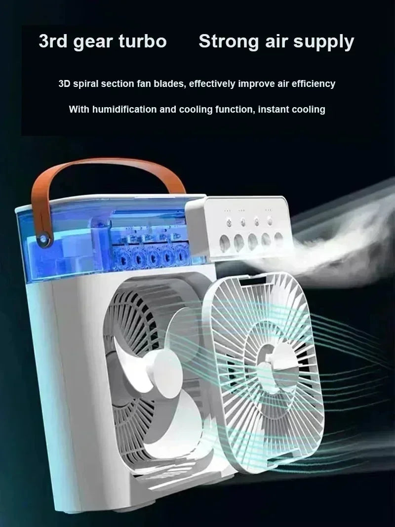 Mini Desk Air Cooler with USB Charging – Compact Personal Fan for Home & Office